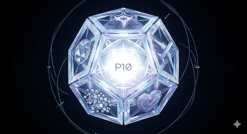 Resonance Singularity — crystalline dodecahedron with orbital paths and embedded sigils