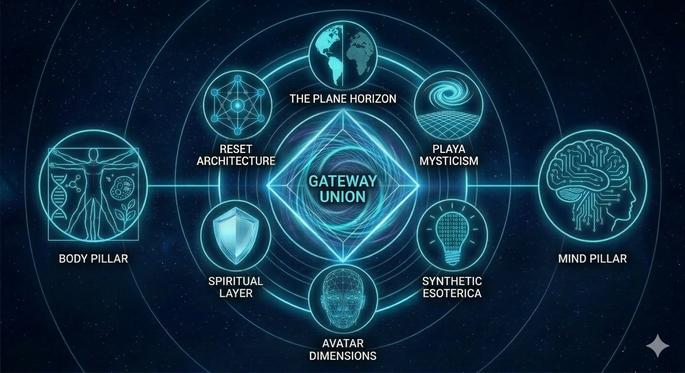 Gateway Union — The Ten Pillars convergence map showing all pillars in orbital arrangement